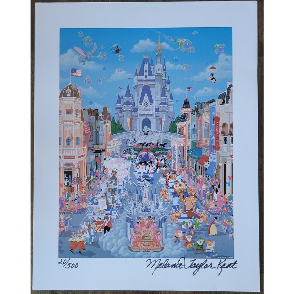 Melanie Taylor Kent Disney World 15th Anniversary 14x11 Serigraph Signed 20/500
